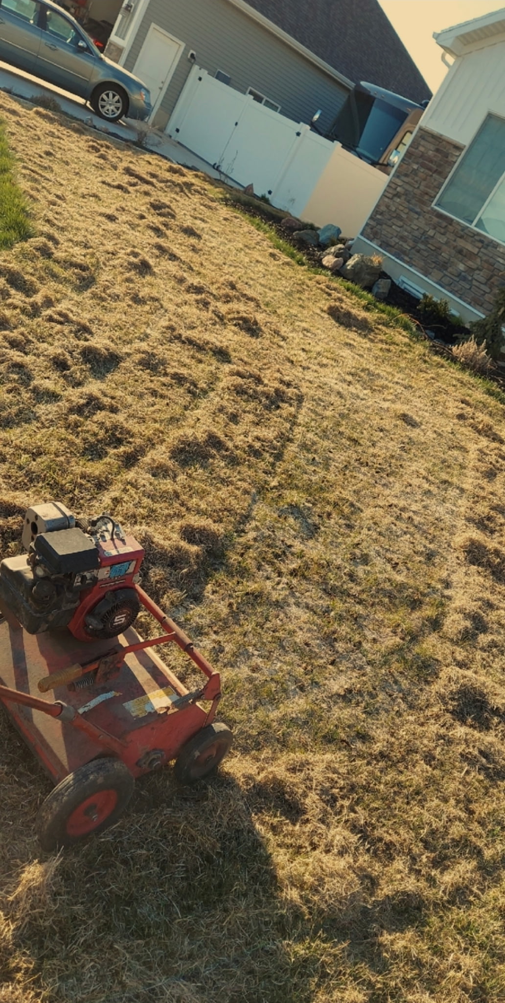 Power raking and dethatching